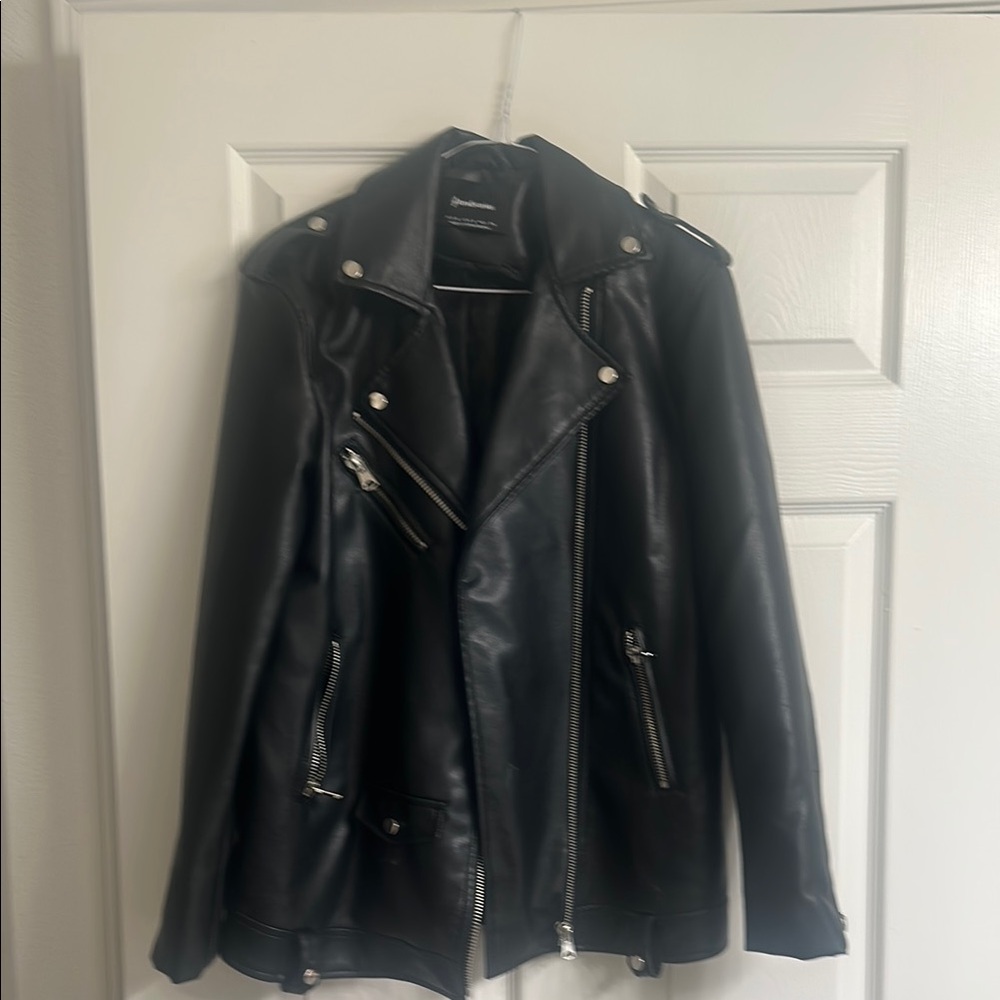Stradivarius Black Leather Jacket